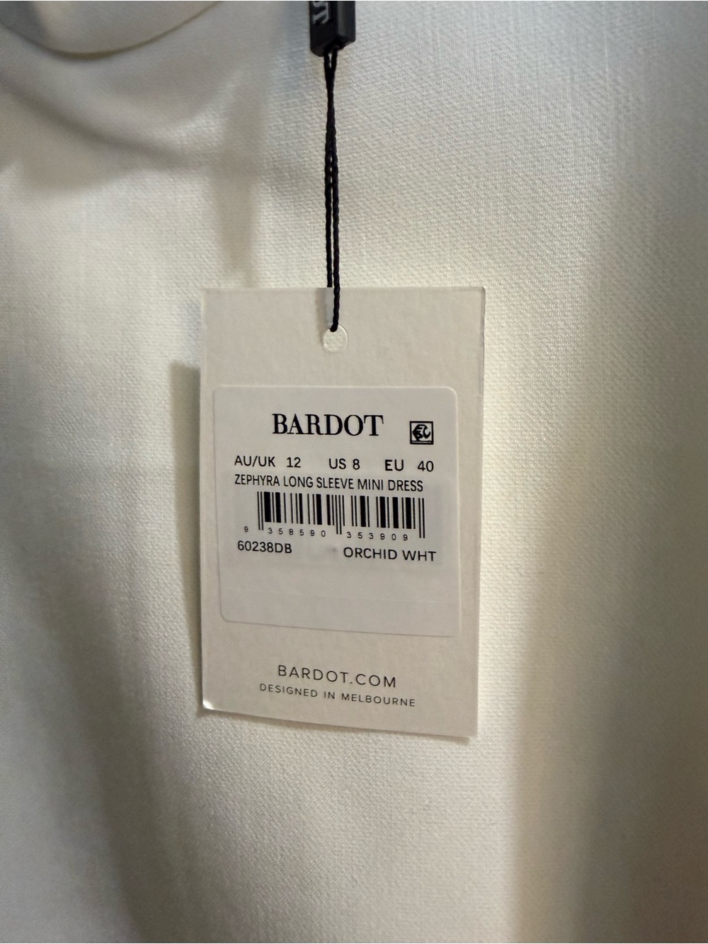 Bardot Cream Mini Fit-and-Flare Long-Sleeve Dress - Picture 2 of 2